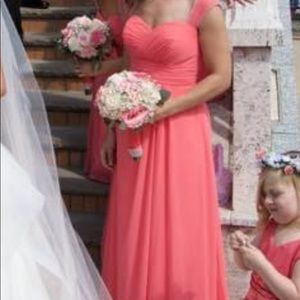 Salmon bridesmaid dress